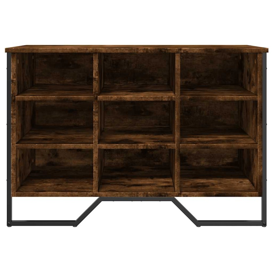 Zapatero de madera de ingeniería roble ahumado 90x38x61,5