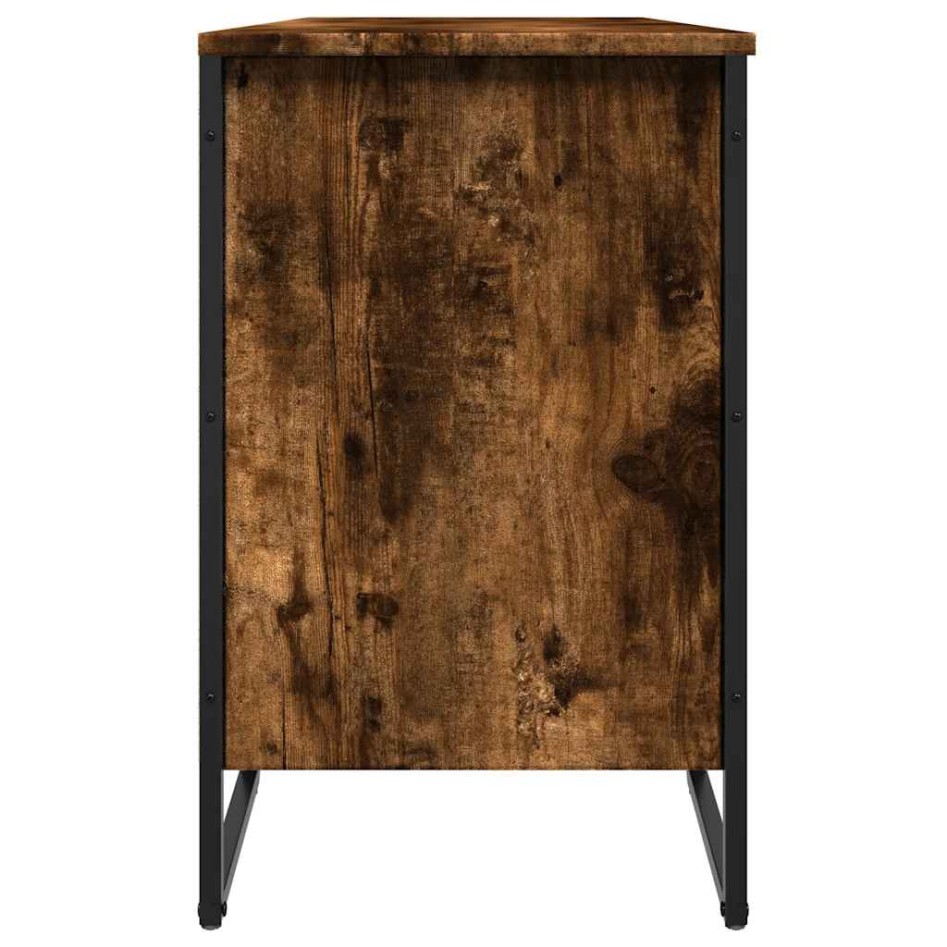 Zapatero de madera de ingeniería roble ahumado 90x38x61,5