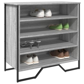 Zapatero de madera de ingeniería gris Sonoma 80x38x78