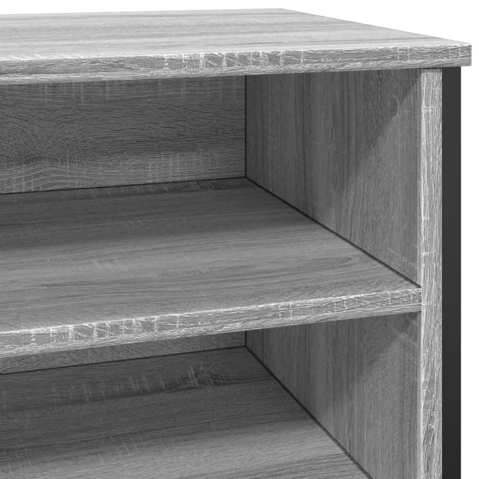 Zapatero de madera de ingeniería gris Sonoma 80x38x78