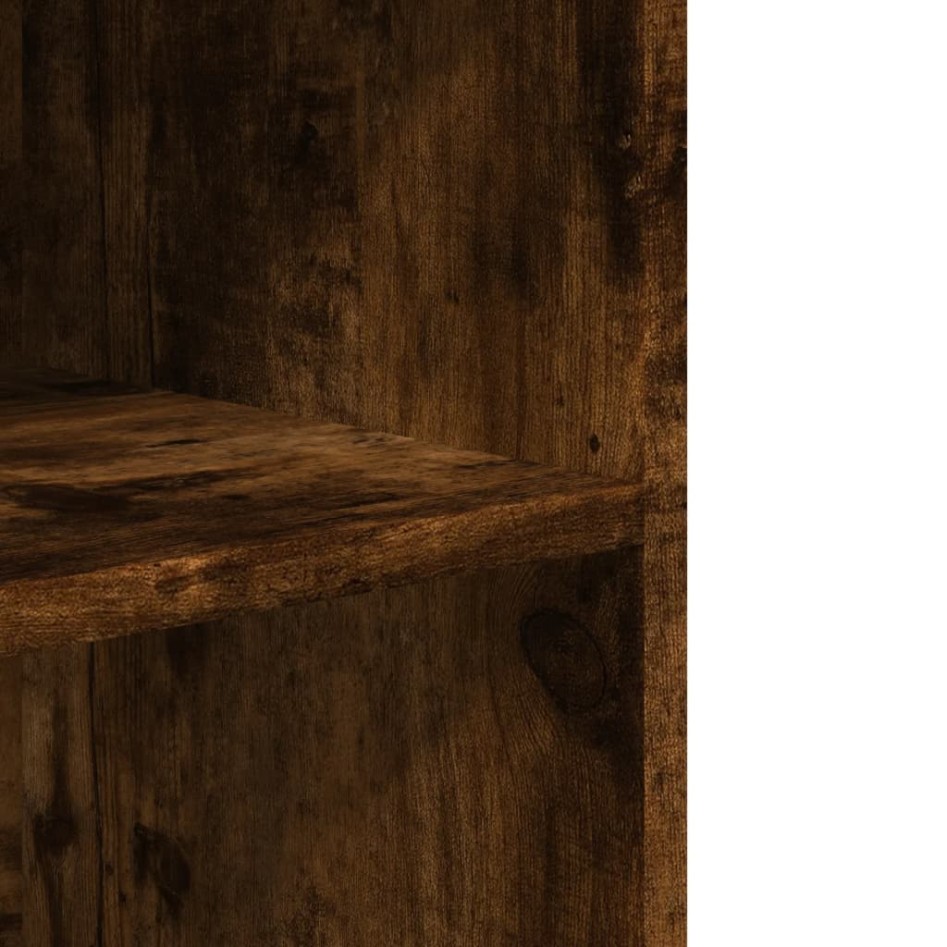 Mesa auxiliar ruedas madera ingeniería roble ahumado