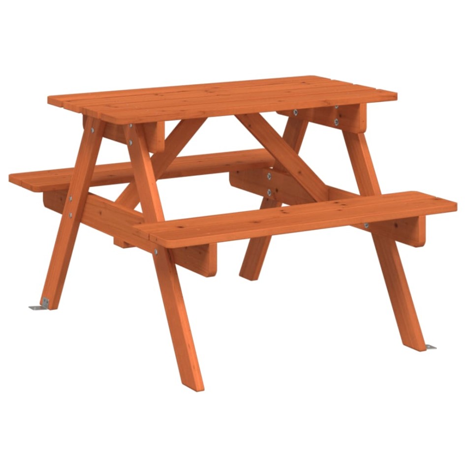 Mesa de picnic para 4 niños agujero para sombrilla madera