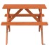 Mesa de picnic para 4 niños agujero para sombrilla madera