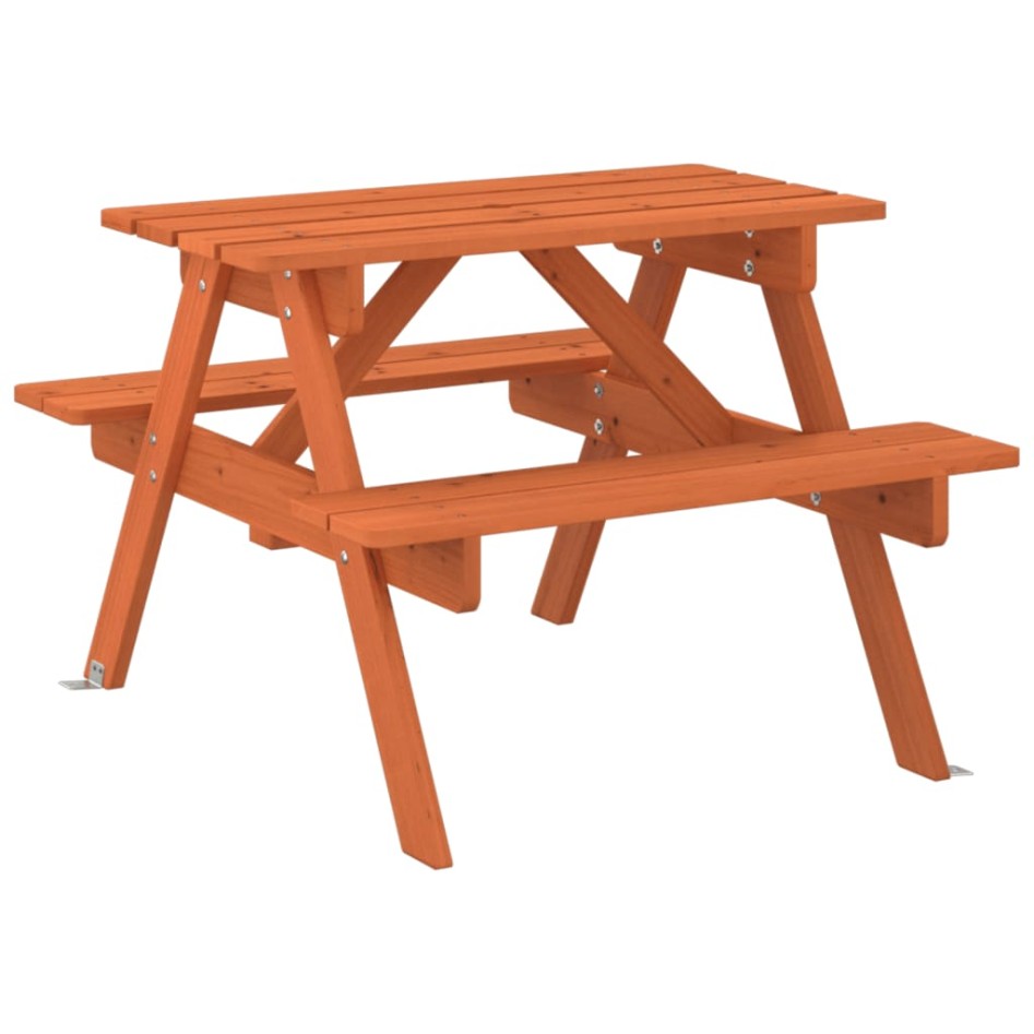 Mesa de picnic para 4 niños agujero para sombrilla madera