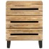 Mesita de noche de madera maciza de mango rugosa 50x34x62