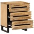 Mesita de noche de madera maciza de mango rugosa 50x34x62