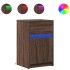 Mesitas de noche luces LED 2 uds madera ingeniería roble