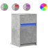 Mesita de noche luces LED 2 uds madera ingeniería gris