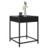 Mesita de noche con Infinity LED negra 40x40x51