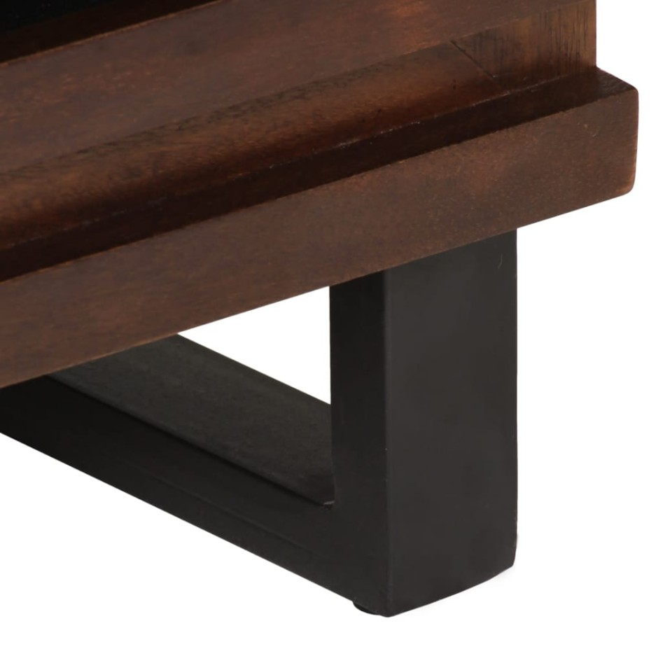 Mesita de noche madera maciza mango marrón 50x34x62