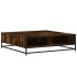 Mesa de centro de madera de ingeniería y metal roble
