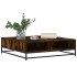 Mesa de centro de madera de ingeniería y metal roble