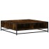 Mesa de centro de madera de ingeniería y metal roble