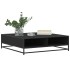 Mesa de centro madera de ingeniería y metal negro 100x100x30