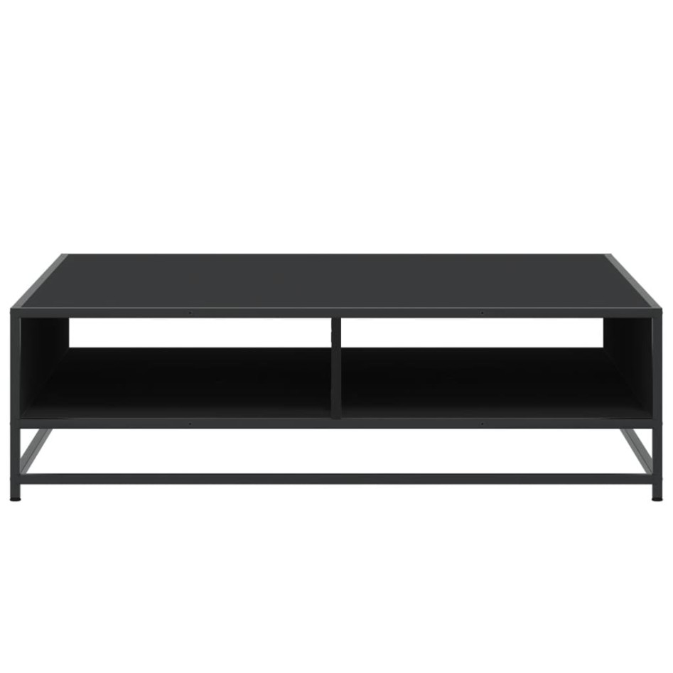 Mesa de centro madera de ingeniería y metal negro 100x100x30