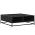Mesa de centro madera de ingeniería y metal negro 80x80x30