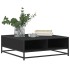 Mesa de centro madera de ingeniería y metal negro 80x80x30