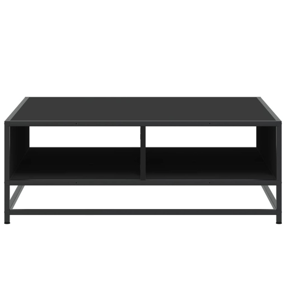 Mesa de centro madera de ingeniería y metal negro 80x80x30