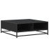 Mesa de centro madera de ingeniería y metal negro 80x80x30