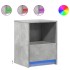 Mesita de noche luces LED 2 uds madera ingeniería gris