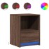 Mesitas de noche luces LED 2 uds madera ingeniería roble