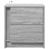 Mesitas de noche luces LED 2 uds madera ingeniería gris