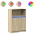 Aparador con LED madera de ingeniería roble Sonoma 72x34x100