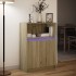 Aparador con LED madera de ingeniería roble Sonoma 72x34x100