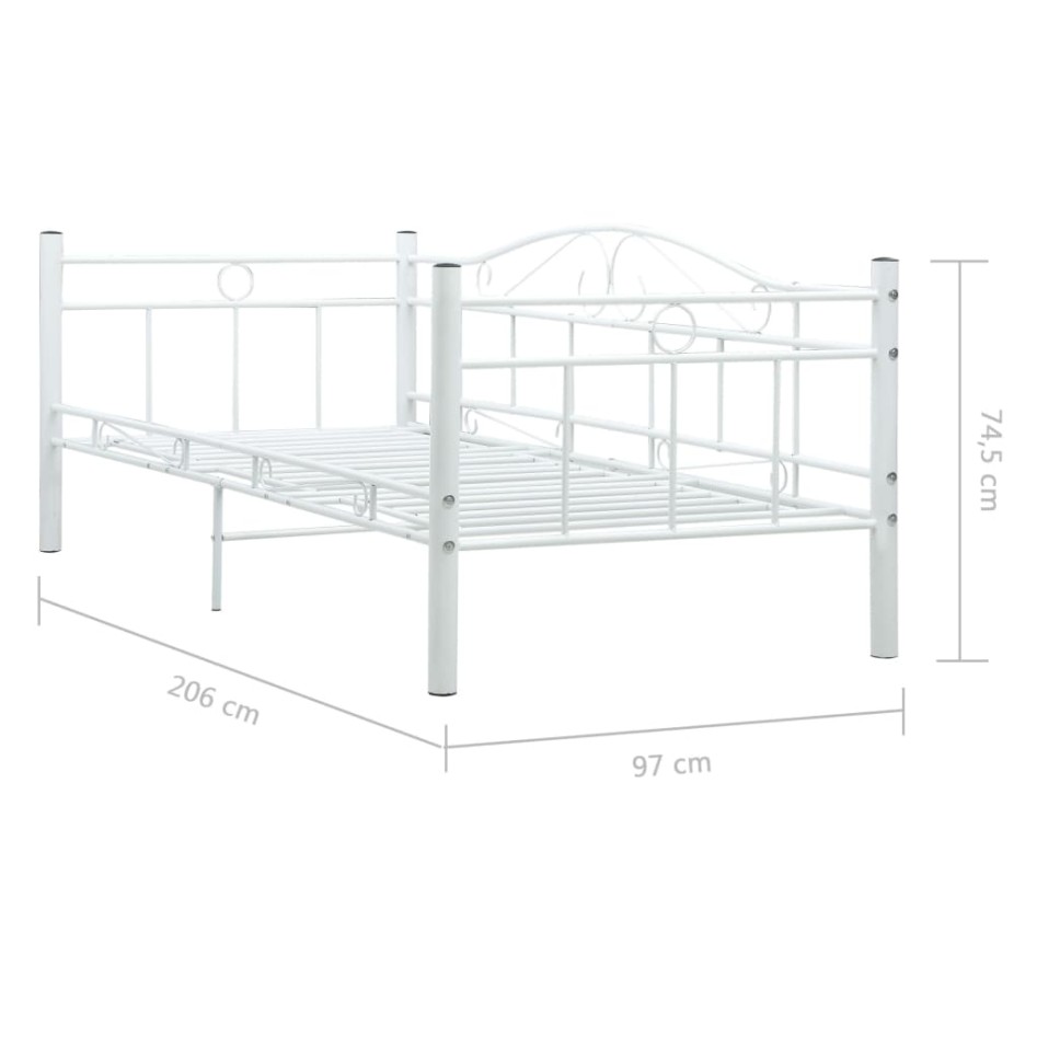 Estructura de cama de metal blanco 90x200