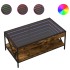 Mesa de centro con Infinity LED roble ahumado 90x50x38