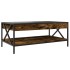 Mesa de centro con Infinity LED roble ahumado 90x50x38