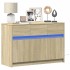 Mueble de TV LED madera de ingeniería roble Sonoma 91x34x61