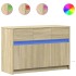 Mueble de TV LED madera de ingeniería roble Sonoma 91x34x61