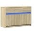 Mueble de TV LED madera de ingeniería roble Sonoma 91x34x61
