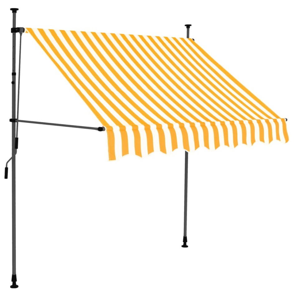 Toldo manual retráctil con LED blanco y naranja 100