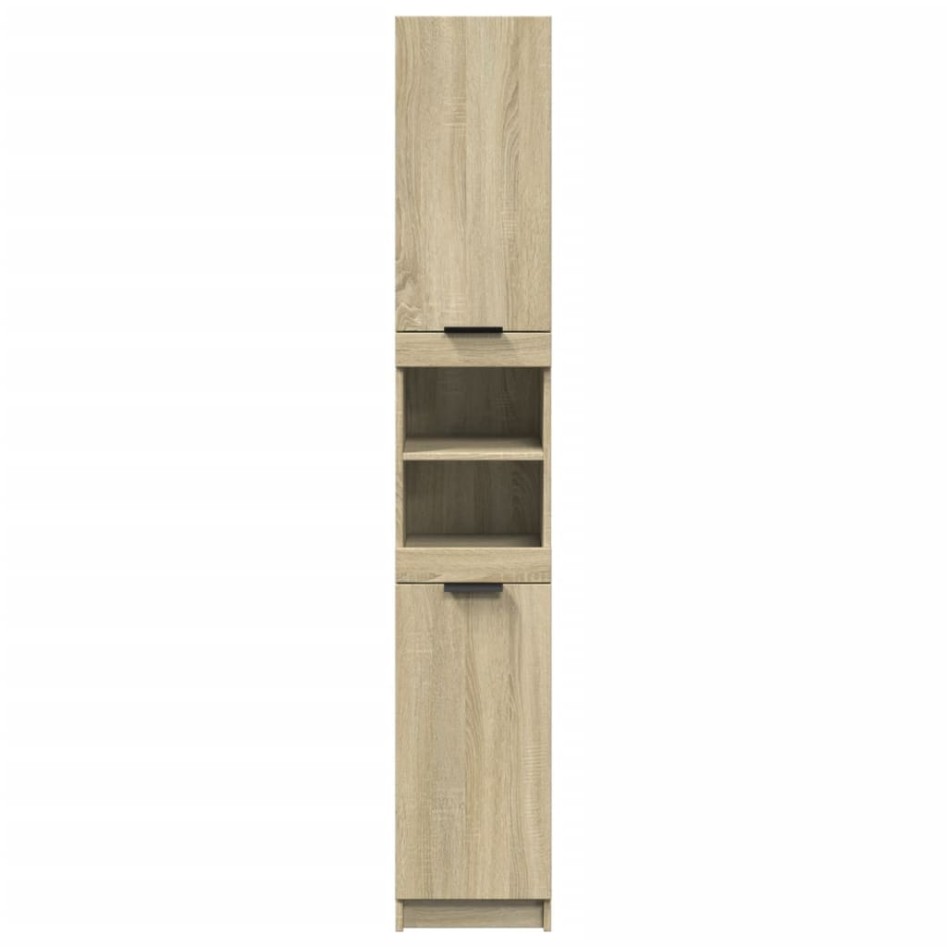 Armario de baño madera ingeniería roble Sonoma 32x34x188,5