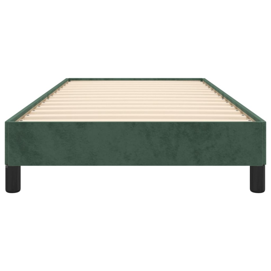 Estructura de cama sin colchón terciopelo verde oscuro