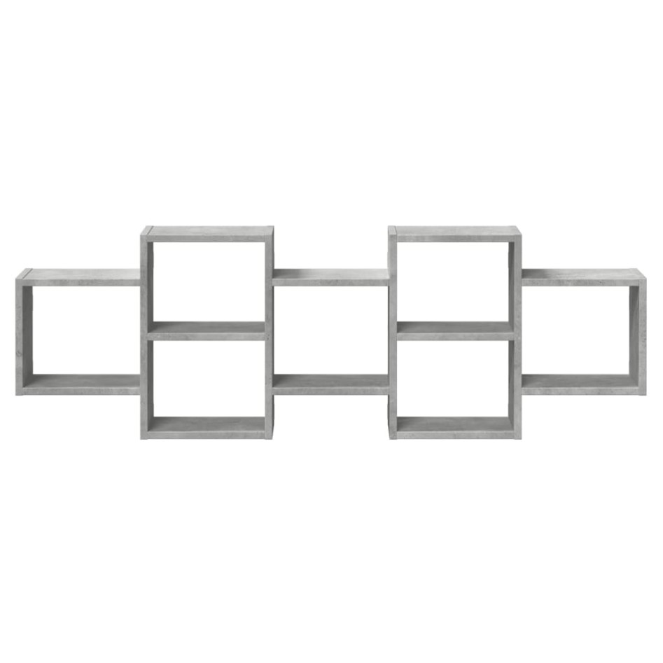 Estante de pared madera ingeniería gris hormigón 129x18x42