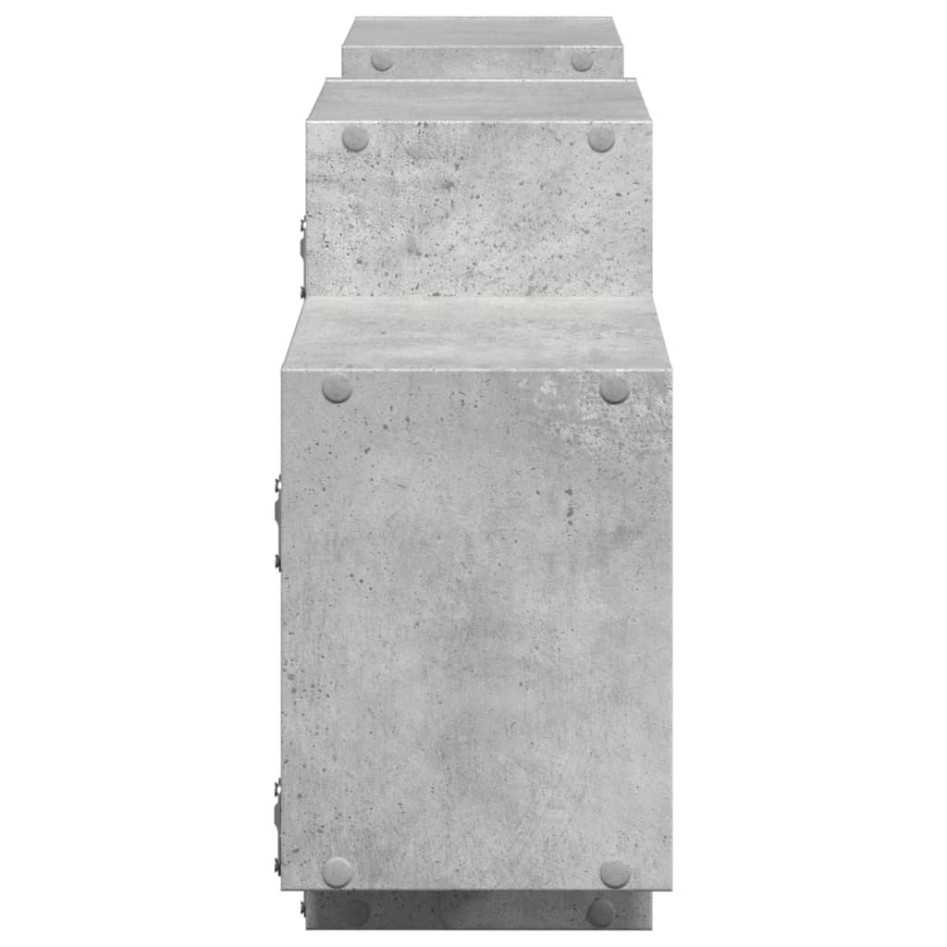 Estante de pared madera ingeniería gris hormigón 129x18x42