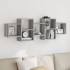 Estante de pared madera ingeniería gris Sonoma 129x18x42