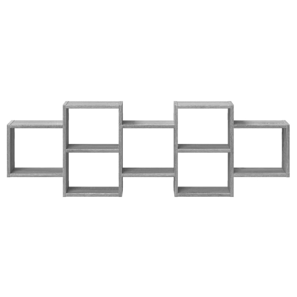 Estante de pared madera ingeniería gris Sonoma 129x18x42