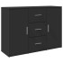 Aparador de madera de ingeniería negro 90,5x29,5x65