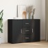 Aparador de madera de ingeniería negro 90,5x29,5x65