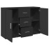 Aparador de madera de ingeniería negro 90,5x29,5x65