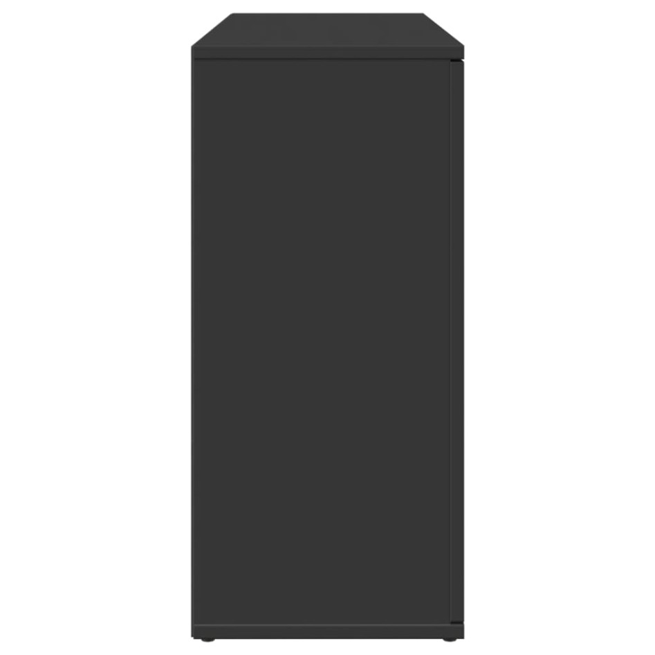 Aparador de madera de ingeniería negro 90,5x29,5x65