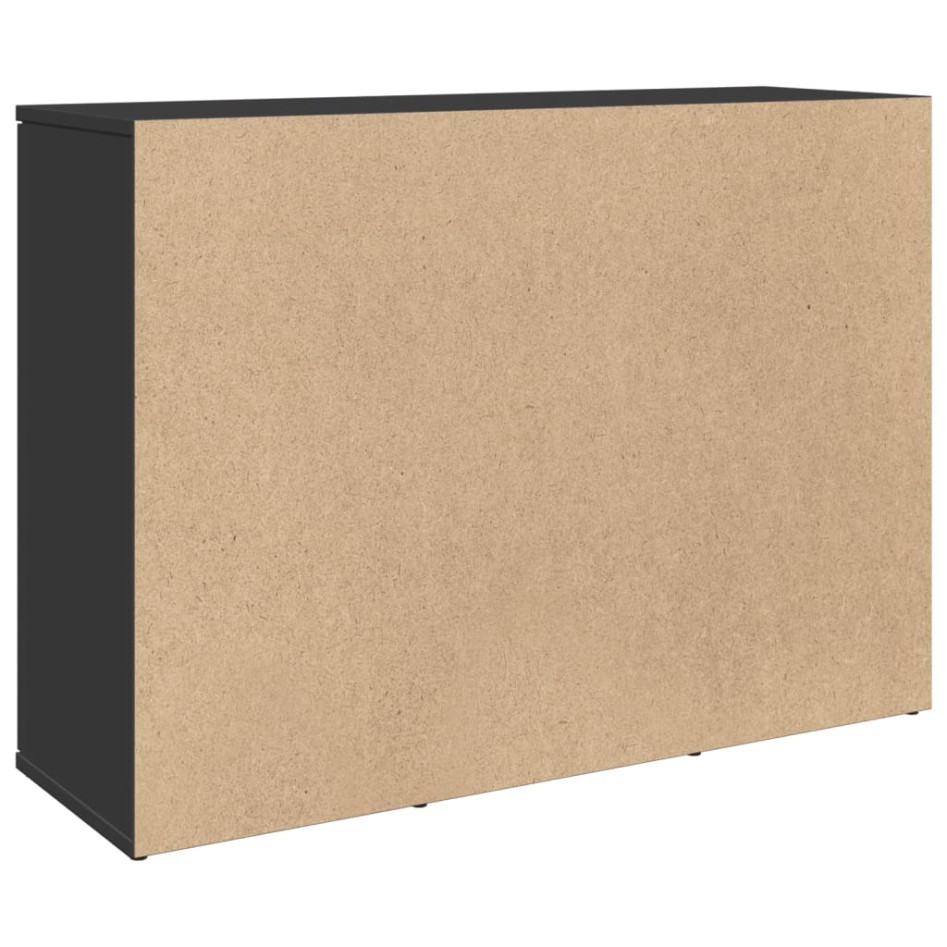 Aparador de madera de ingeniería negro 90,5x29,5x65