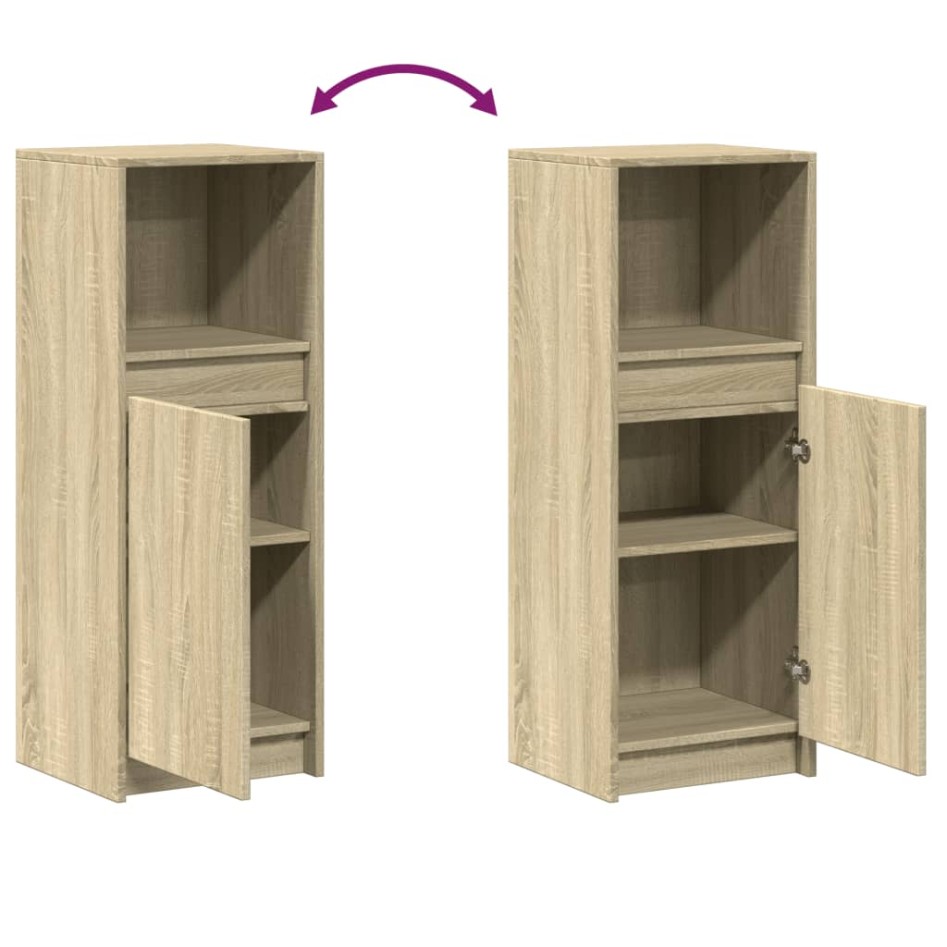 Aparador con LED madera de ingeniería roble Sonoma 38x34x100