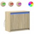 Aparador con LED madera de ingeniería roble Sonoma 72x34x61