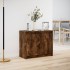 Aparador con LED madera ingeniería roble ahumado 72x34x61