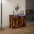 Aparador con LED madera ingeniería roble ahumado 72x34x61